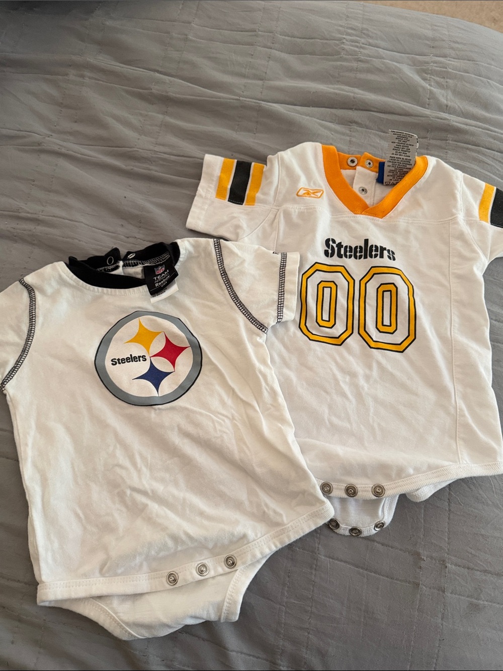 2 Pittsburgh Steelers 12 month onesies